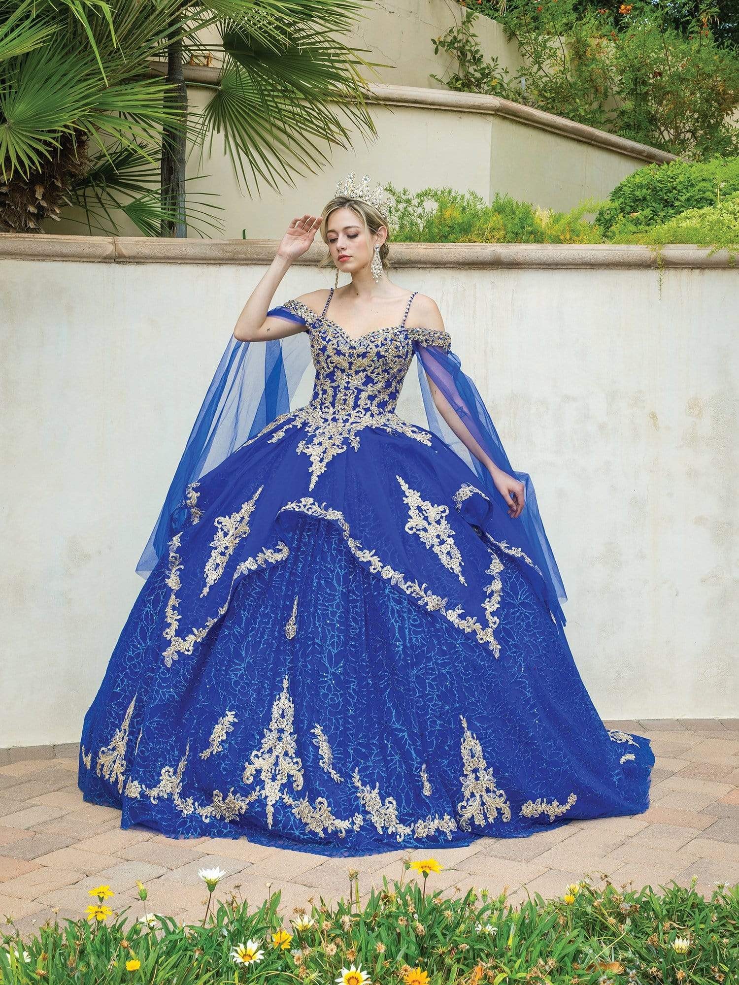 Navy Blue Flat Chiffon Embroidered Gown – Megha and Jigar